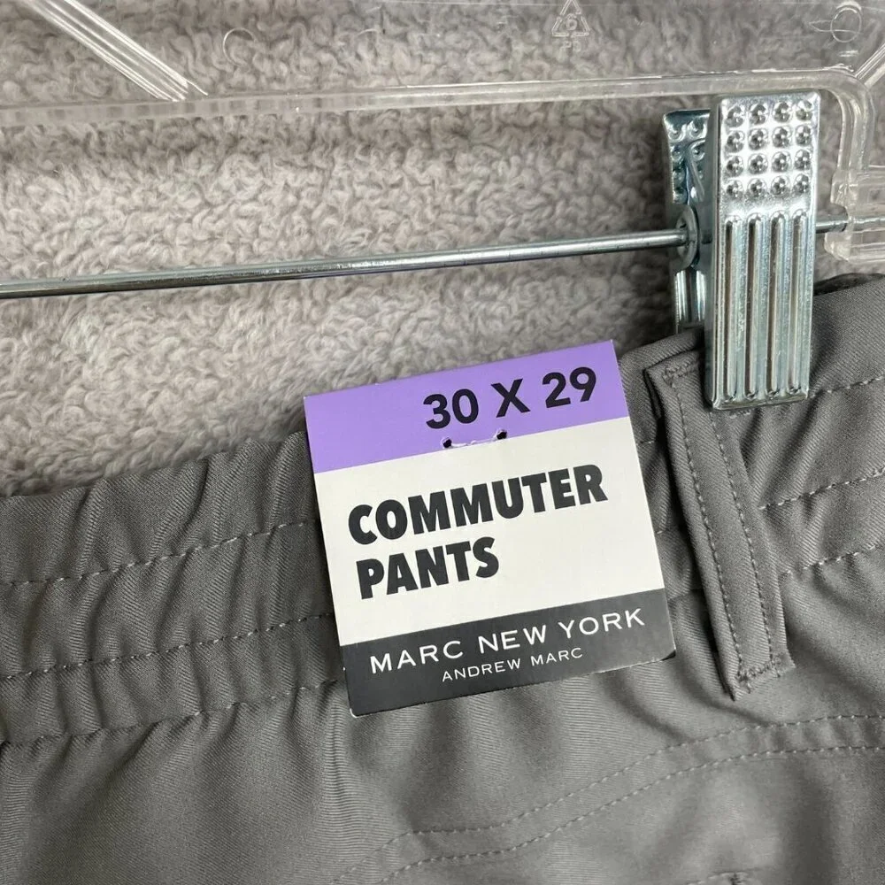 NEW Marc New York Andrew Marc Men's 30x29  Gray Commuter Pants Relaxed Fit